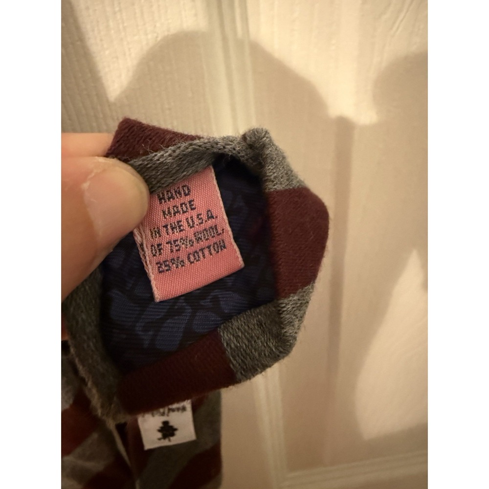 Vineyard Vines Heathered Grey Maroon Striped Wool Tie Shep & Ian NWT - Picture 4 of 6